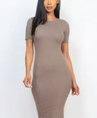 Ribbed Bodycon Midi Dress - Body By J'ne