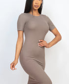 Ribbed Bodycon Midi Dress - Body By J'ne