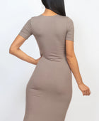 Ribbed Bodycon Midi Dress - Body By J'ne