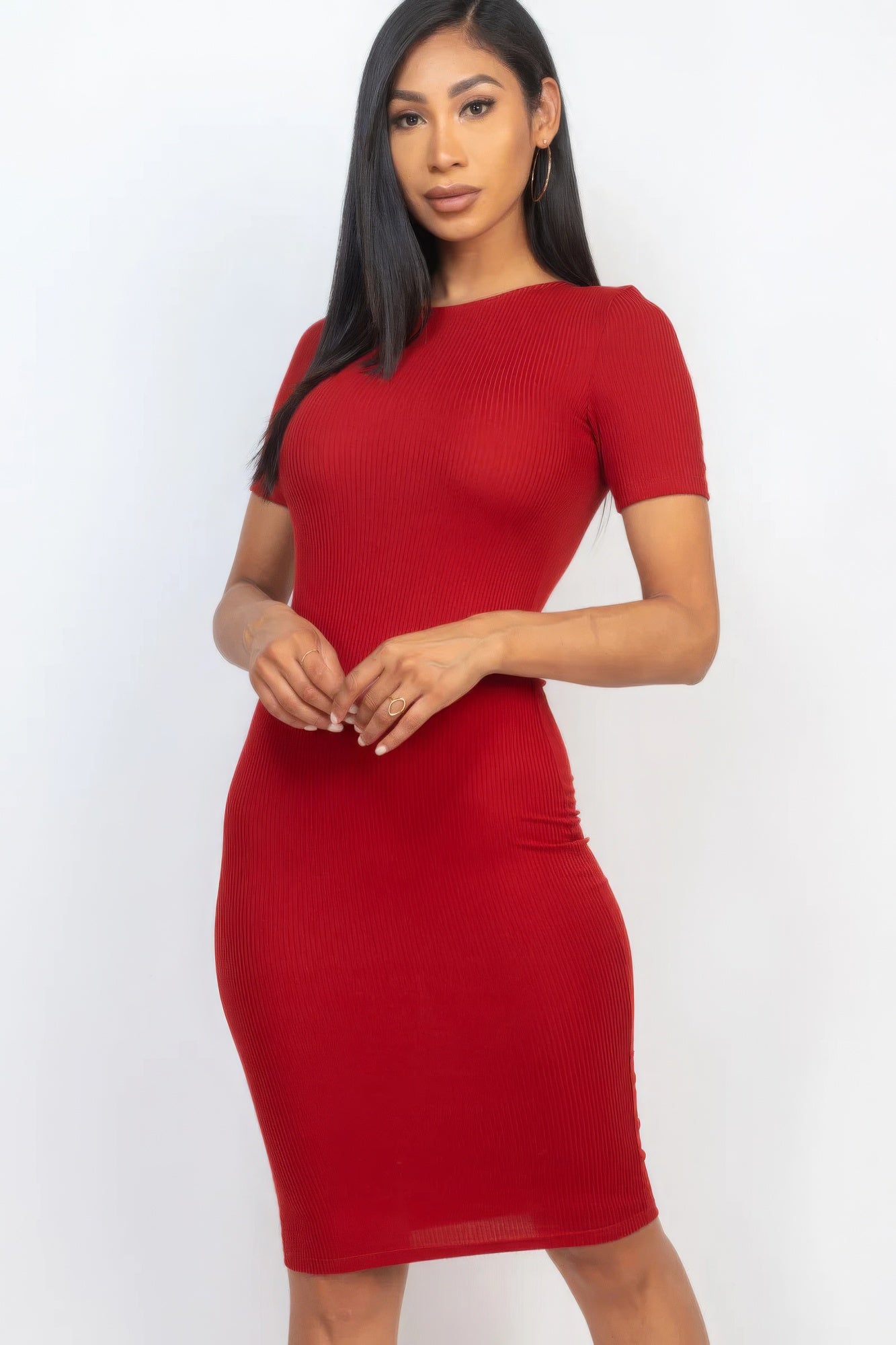 Ribbed Bodycon Midi Dress - Body By J'ne