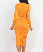 Ruched Long Sleeve Midi Dress - Body By J'ne