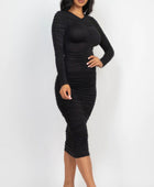 Ruched Long Sleeve Midi Dress - Body By J'ne