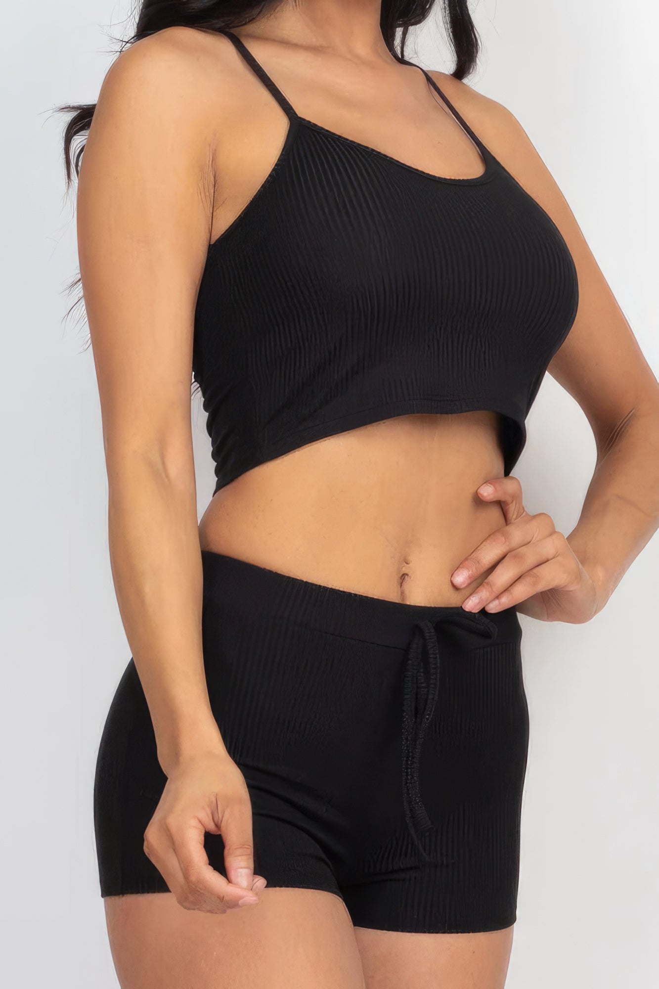 Ribbed Crop Cami Top & Shorts Set - Body By J'ne