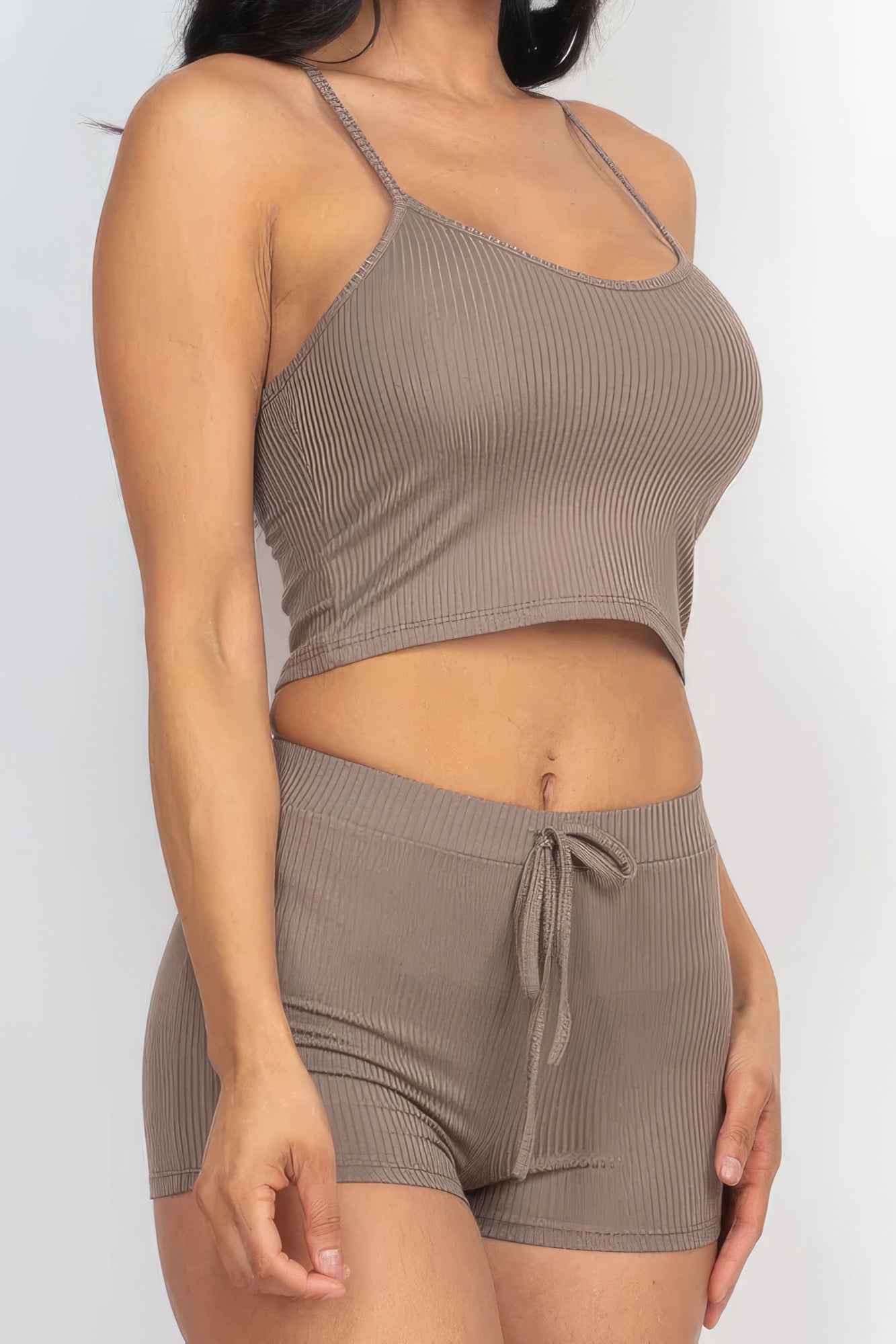 Ribbed Crop Cami Top & Shorts Set - Body By J'ne