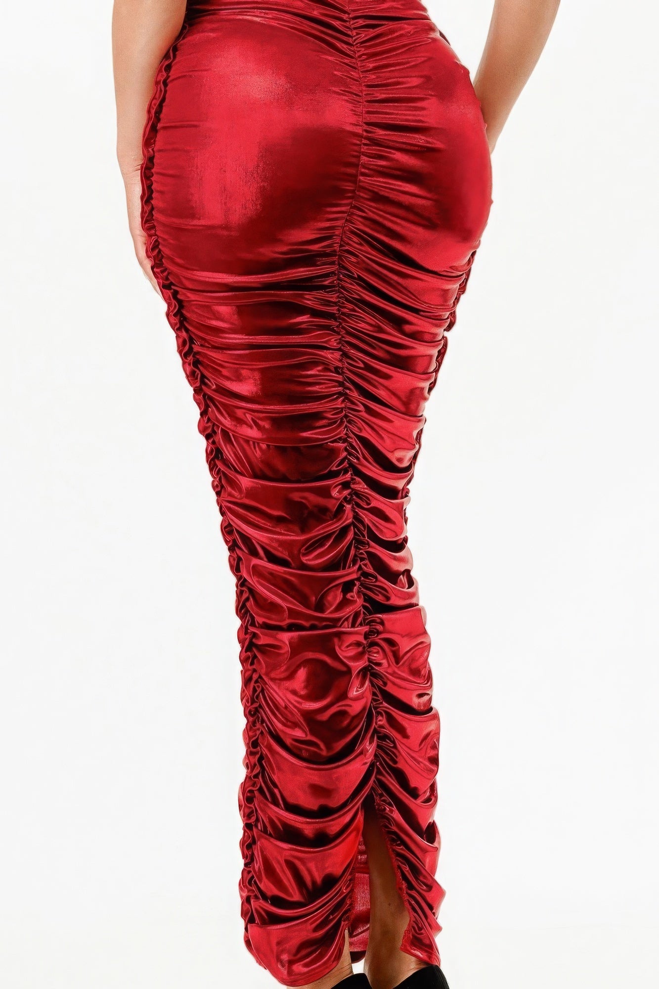 Metallic Rushed Halter Dress - Body By J'ne