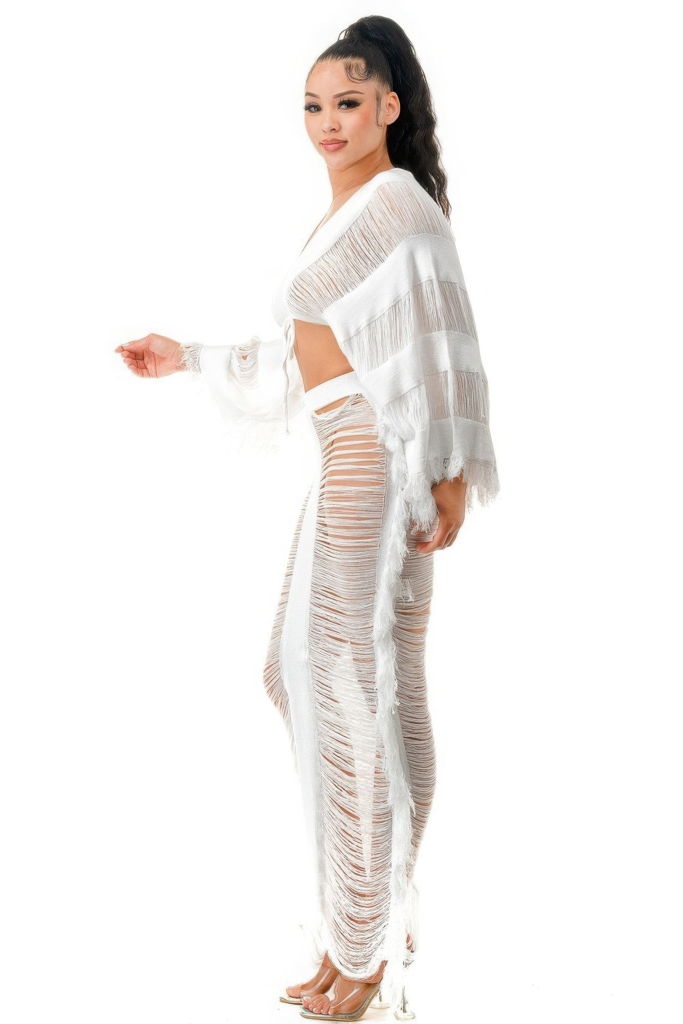 Distressed Long Skirt Set - Body By J'ne