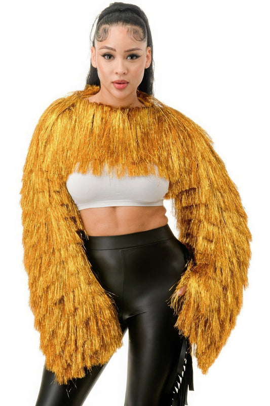 Metallic Tinsel Bolero - Body By J'ne