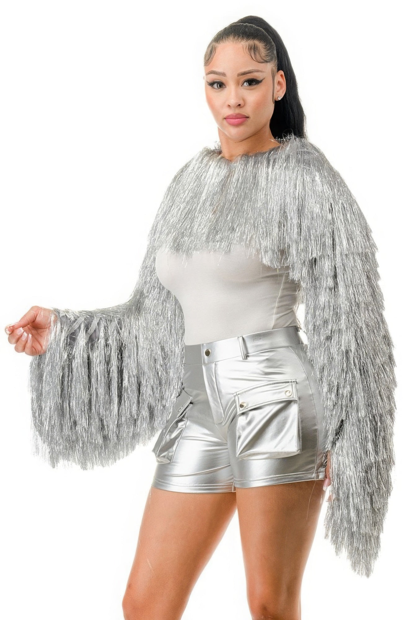 Metallic Tinsel Bolero - Body By J'ne