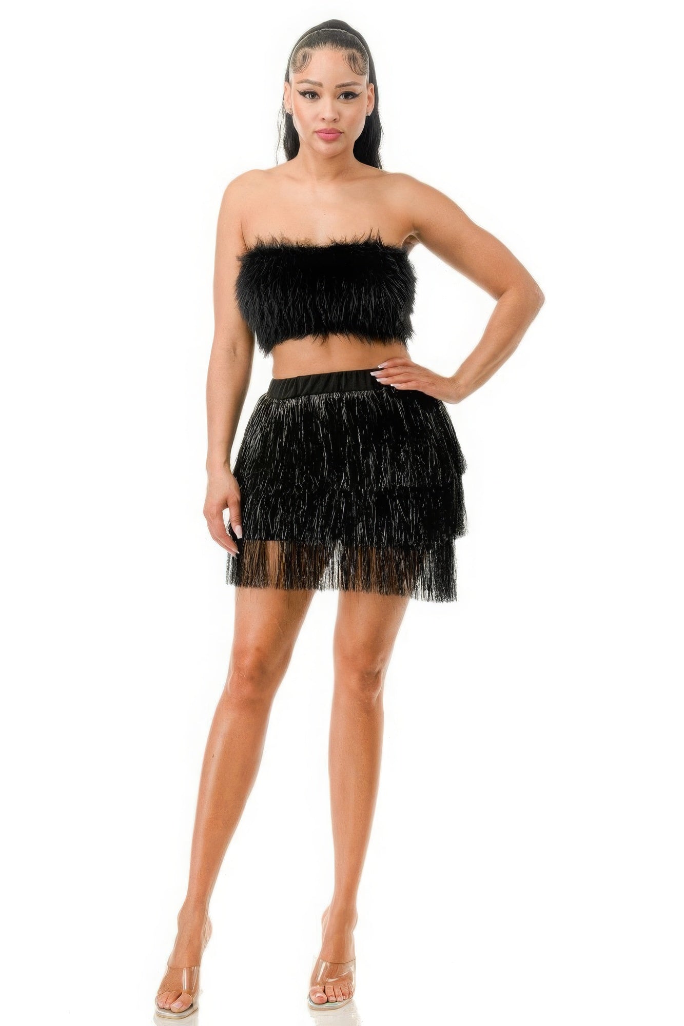 Fringe Metallic Skirt - Body By J'ne