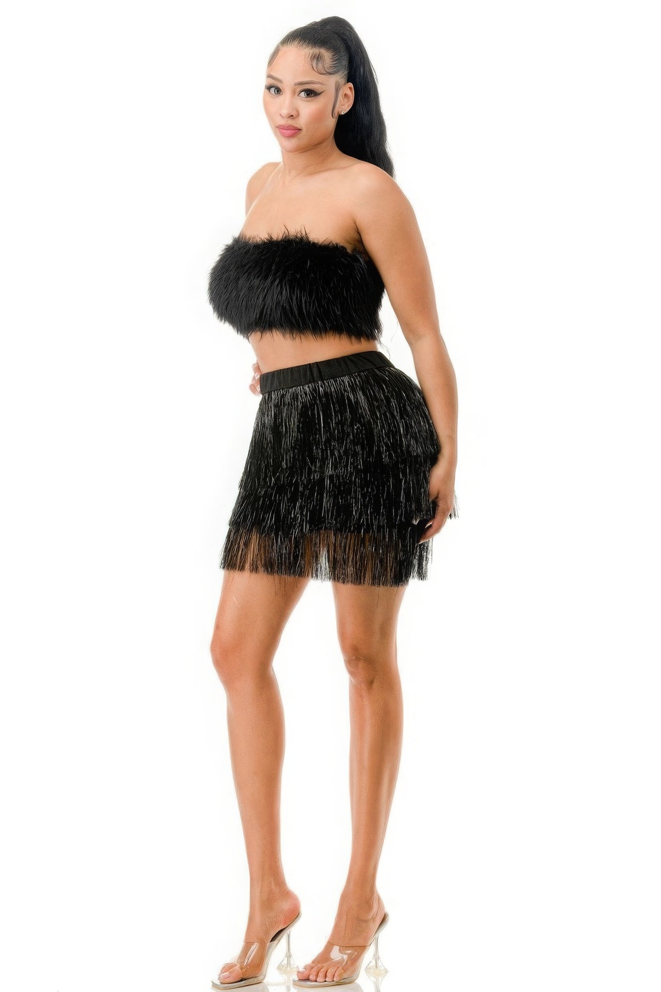 Fringe Metallic Skirt - Body By J'ne