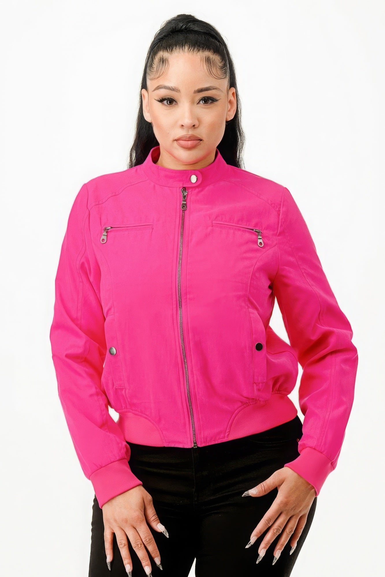 Casual Zip Up Biker Moto Jacket - Body By J'ne