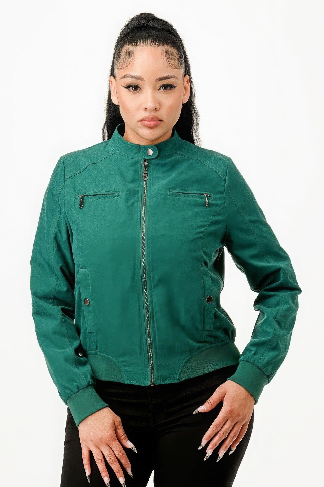 Casual Zip Up Biker Moto Jacket - Body By J'ne