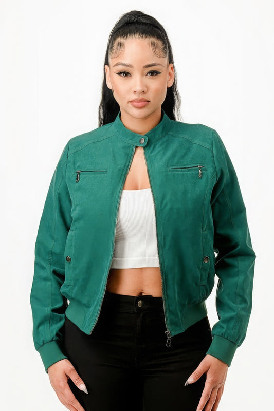 Casual Zip Up Biker Moto Jacket - Body By J'ne