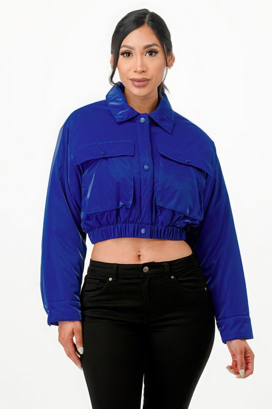 Shiny Puffer Bomber Jacket - Body By J'ne