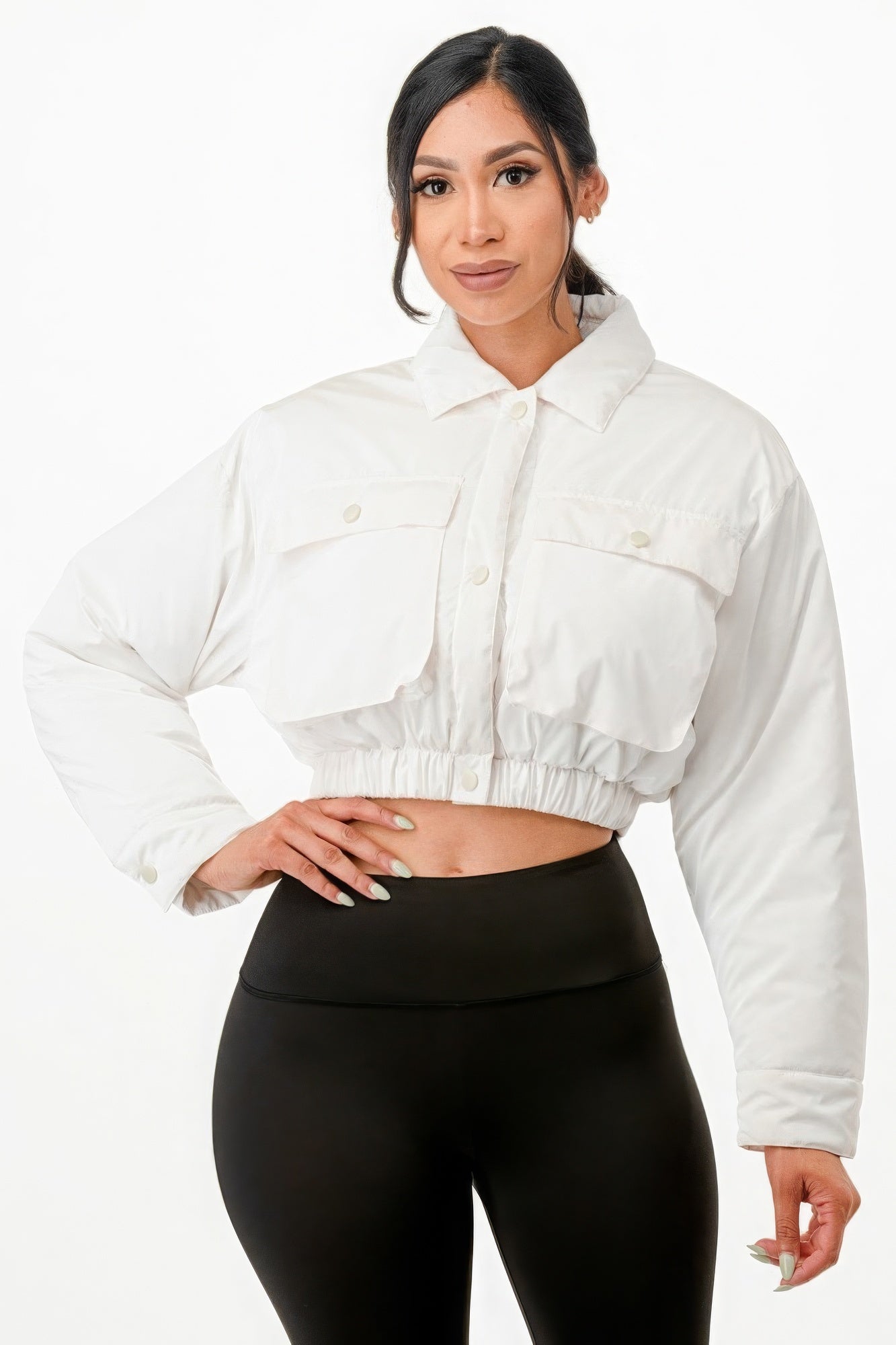 Shiny Puffer Bomber Jacket - Body By J'ne