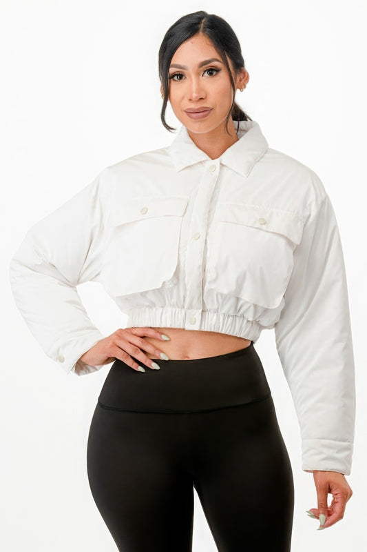 Shiny Puffer Bomber Jacket - Body By J'ne