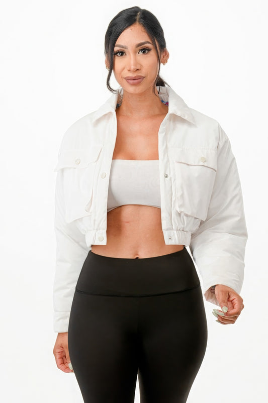 Shiny Puffer Bomber Jacket - Body By J'ne