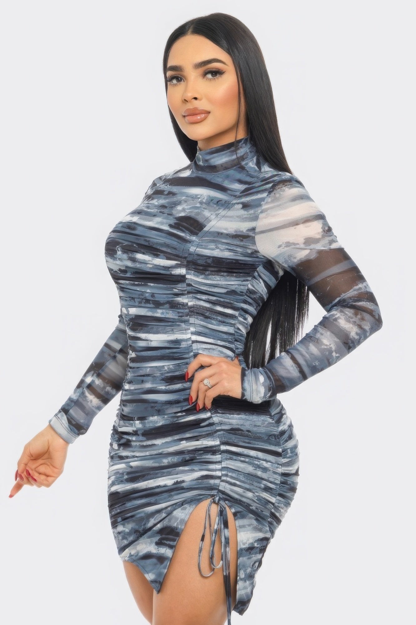 Print Mesh Mini Dress - Body By J'ne