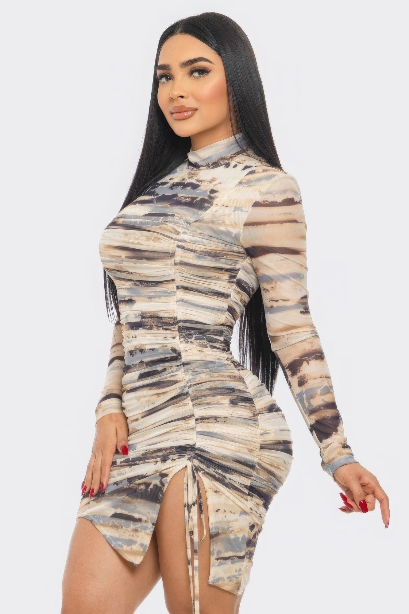 Print Mesh Mini Dress - Body By J'ne