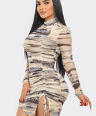 Print Mesh Mini Dress - Body By J'ne