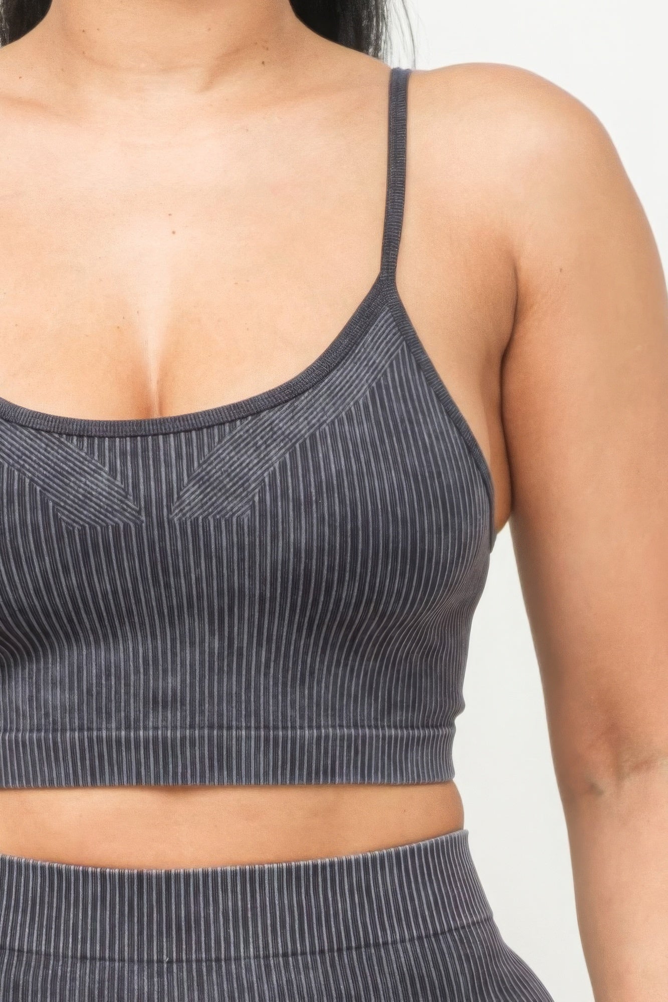 Washed Seamless Basic Tank Top And Shorts Set - Body By J'ne