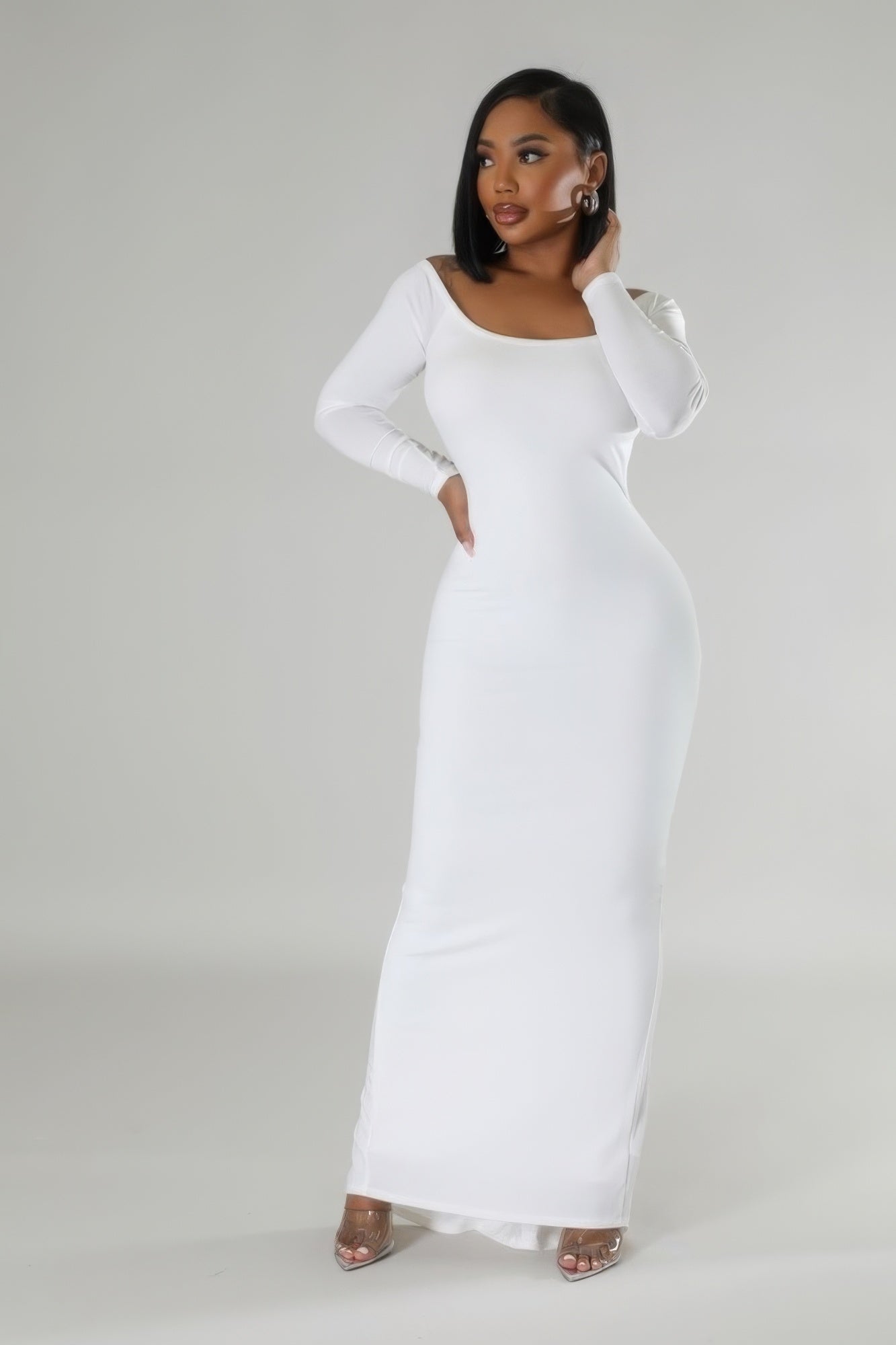 Long Sleeves Stretch Dress - Body By J'ne