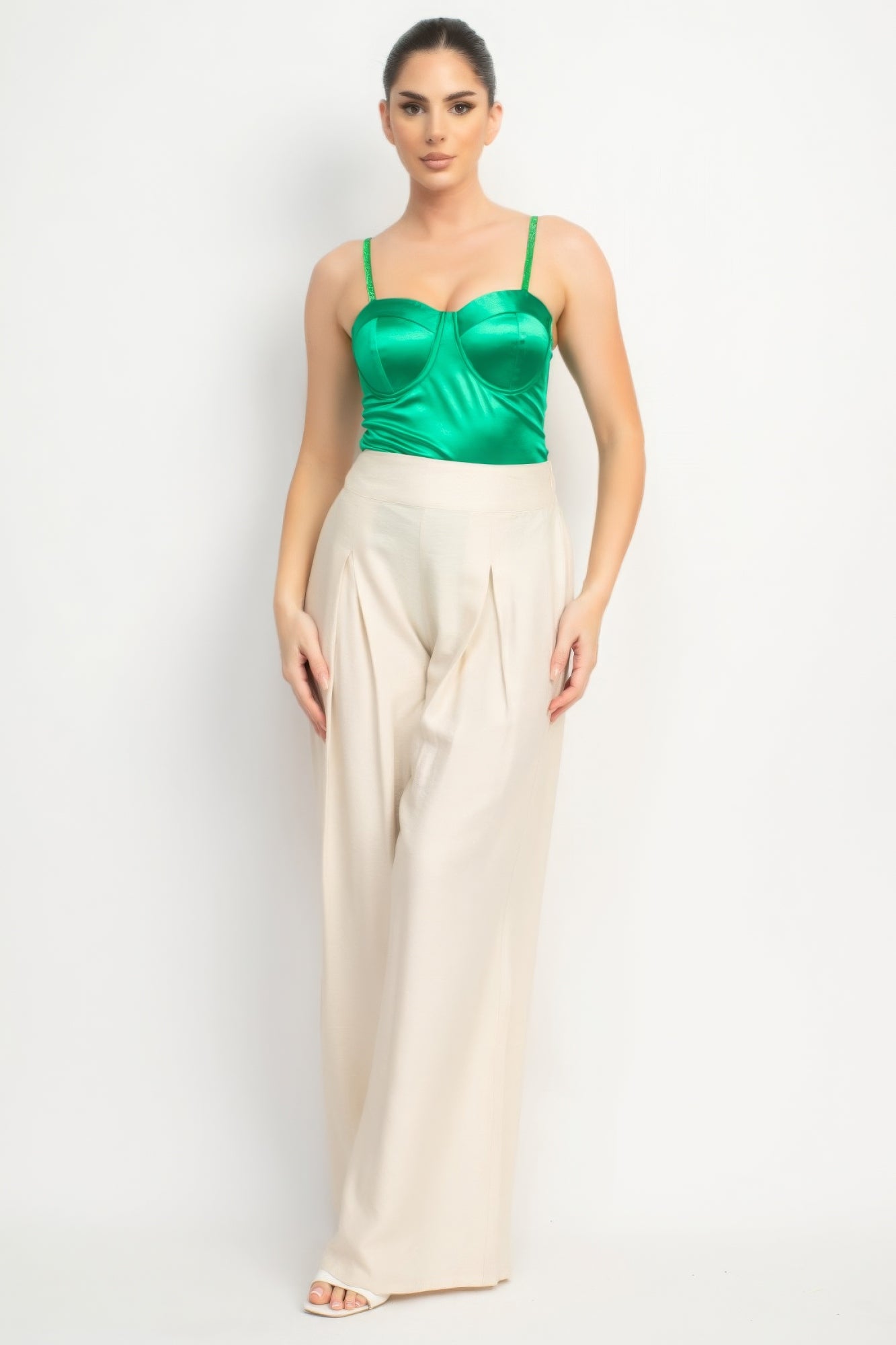 Rhinestone Strap Sweetheart Bodysuit - Body By J'ne