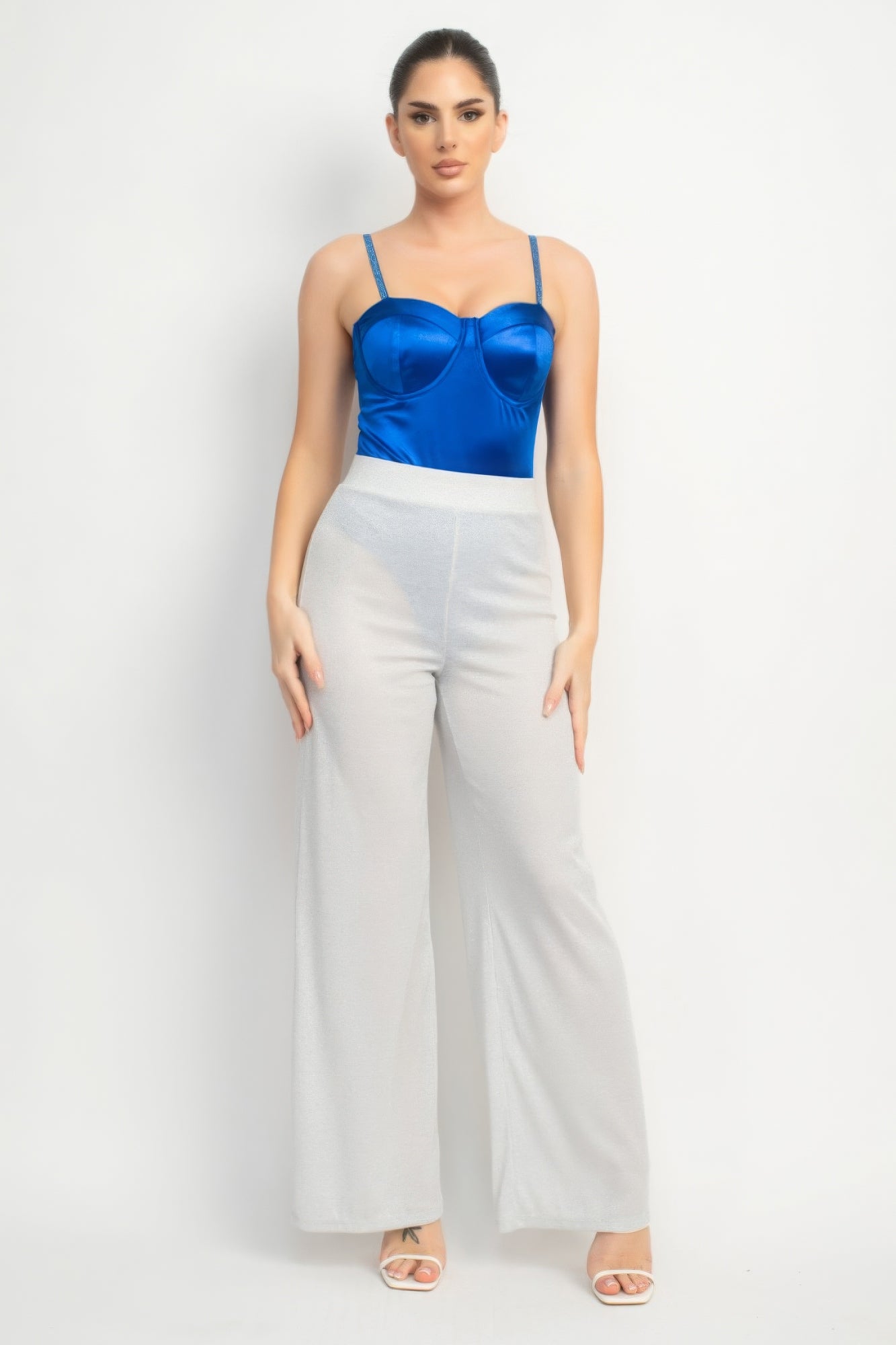 Rhinestone Strap Sweetheart Bodysuit - Body By J'ne