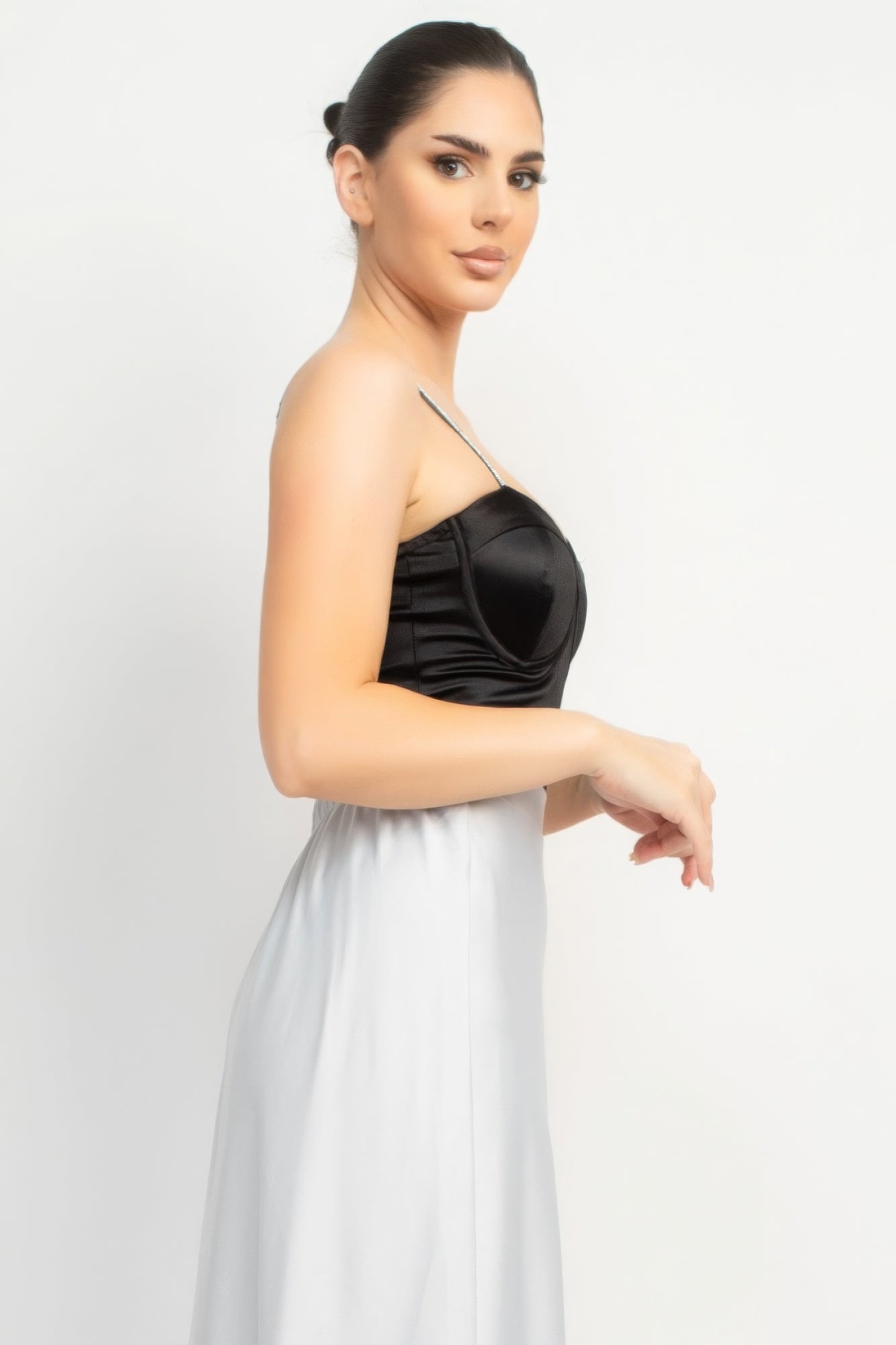 Rhinestone Strap Sweetheart Bodysuit - Body By J'ne