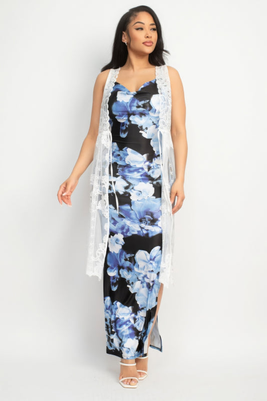 Sheer Embroidered Lace Vest - Body By J'ne