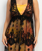 Sheer Embroidered Lace Vest - Body By J'ne