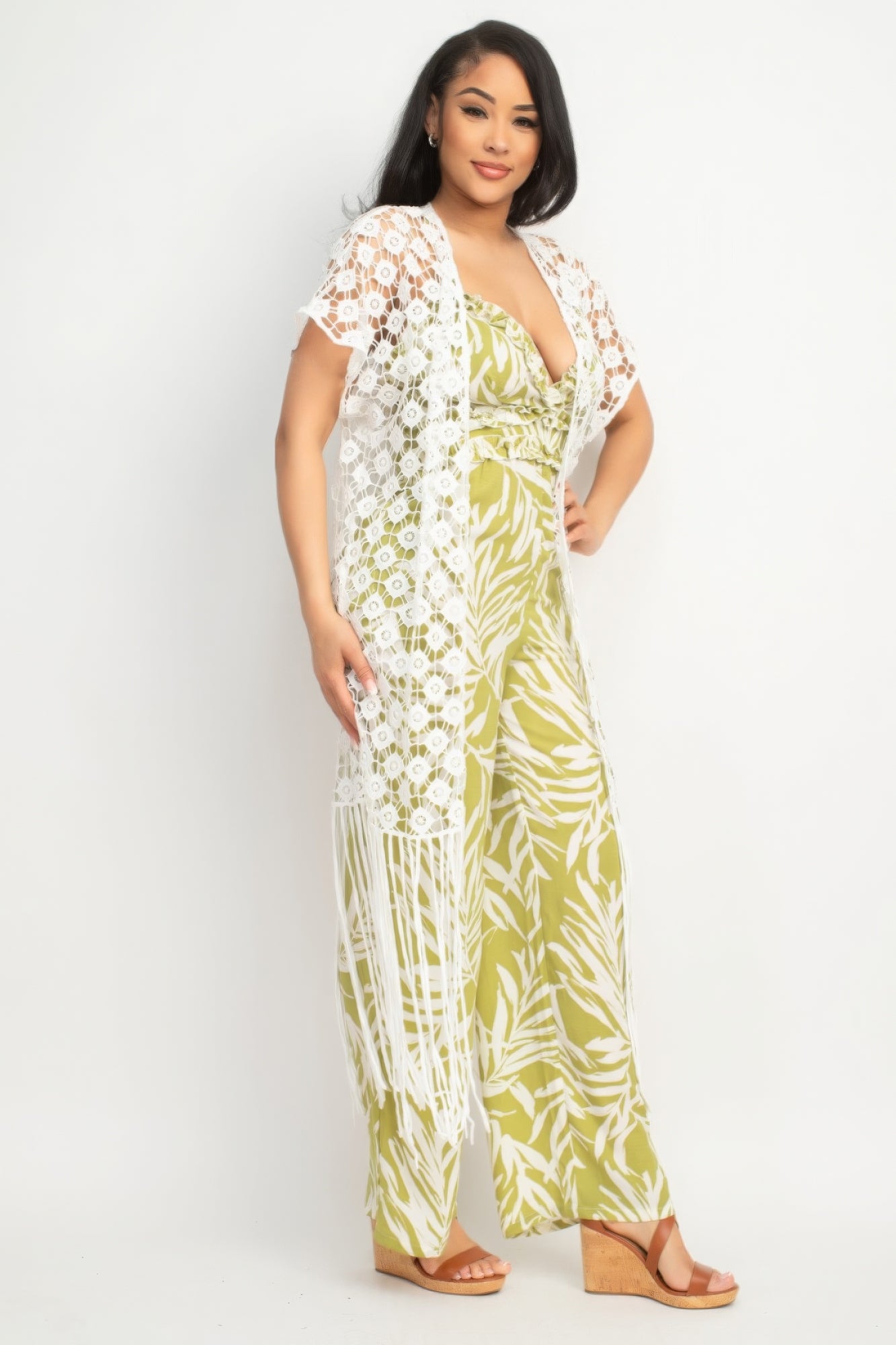 Crocheted Open-front Fringe Kimono - Body By J'ne