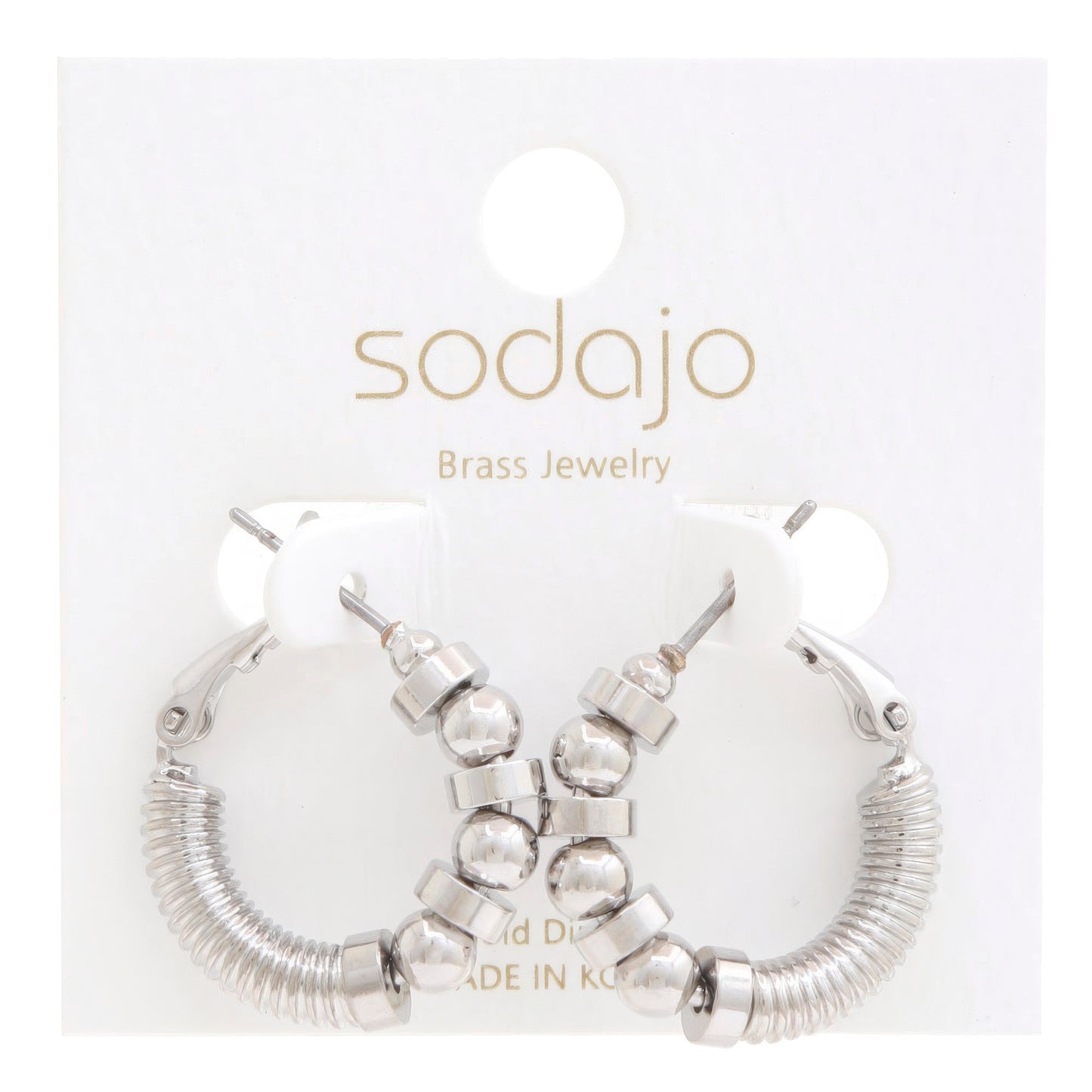 Sodajo Ball Bead Link Gold Dipped Hoop Earring - Body By J'ne
