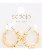 Sodajo Ball Bead Link Gold Dipped Hoop Earring - Body By J'ne