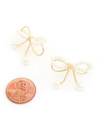 Sodajo Pear Bead Metal Bow God Dipped Earring - Body By J'ne