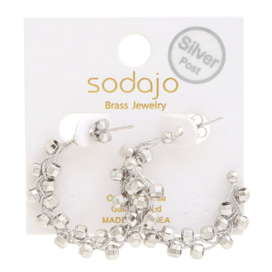 Sodajo Beaded Open Hoop Gold Dipped Earring - Body By J'ne