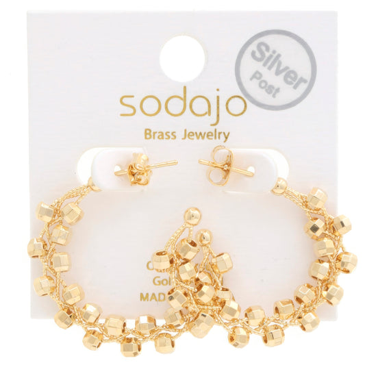 Sodajo Beaded Open Hoop Gold Dipped Earring - Body By J'ne