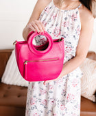 Coco Circle Handle Bag In Electric Magenta - Body By J'ne