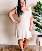Sweater Knit Dress In Ivory with Back Detail - Body By J'ne