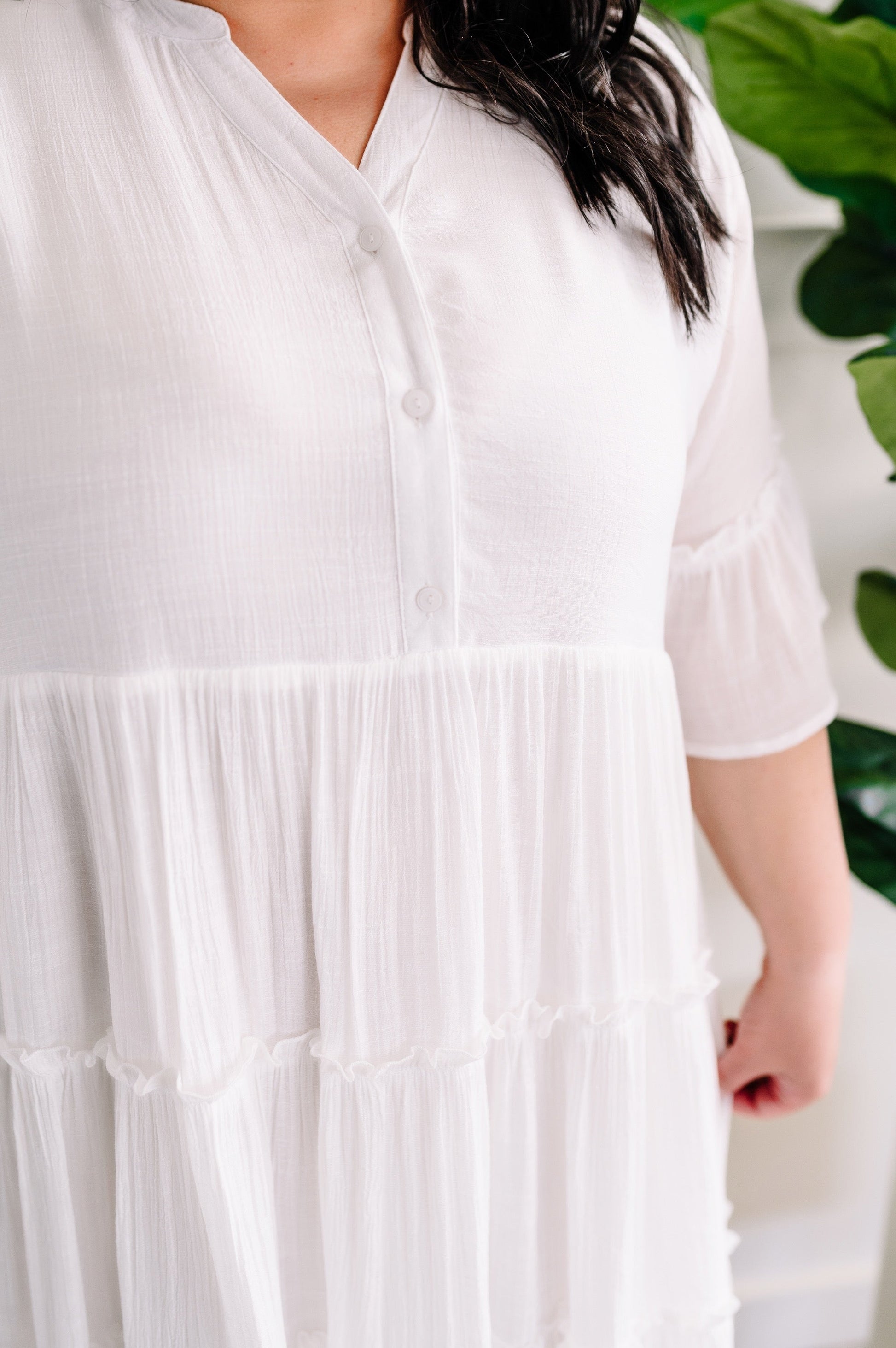 Bohemian Tiered Dress In Natural White - Body By J'ne