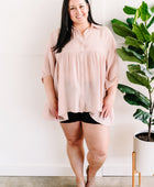 Tiered Bohemian Button Down Blouse In Soft Blush - Body By J'ne