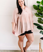 Tiered Bohemian Button Down Blouse In Soft Blush - Body By J'ne