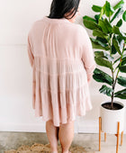 Tiered Bohemian Button Down Blouse In Soft Blush - Body By J'ne