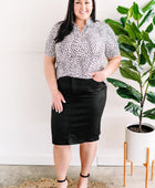 Denim Pencil Skirt In Classic Black By Risen - Body By J'ne