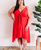 Tie Front Dress In Lipstick Red - Body By J'ne