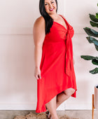 Tie Front Dress In Lipstick Red - Body By J'ne