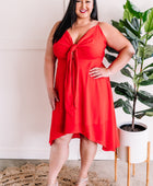 Tie Front Dress In Lipstick Red - Body By J'ne