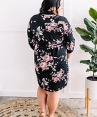 Floral Gabby Dress With Tie Belt In Black - Body By J'ne