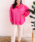 Button Front Blouse In Barbie Pink - Body By J'ne