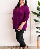 Gabby Front Top With Button Sleeve Detail In Bright Violet - Body By J'ne